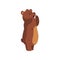 Cartoon howling grizzly bear. Wild animal with brown fur,