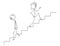 Cartoon of Human Going Down the Stairs and Robot Moving Up