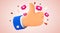 Cartoon human hand with thumb. Concept of like at social network, success or good feedback.
