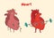 Cartoon human heart character. Vector illustration