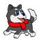 Cartoon husky with scarf