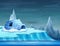 Cartoon of an iceberg with an igloo