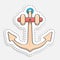 Cartoon icon of doodle ship anchor. Safe anchorage of ships in port. Vector isolated on white background