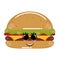 Cartoon icon of a happy burger