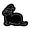 cartoon icon of a otter wearing santa hat