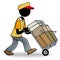 Cartoon icon of people at work - delivery man