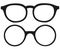 Cartoon icon poster glasses, spectacles silhouette set.