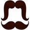 Cartoon icon poster man father dad day mustache moustache set.