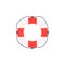 Cartoon icon of rescue lifebuoy ring, flat vector illustration isolated on white.