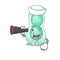 A cartoon icon of serratia marcescens Sailor with binocular