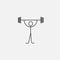 Cartoon icon sport of sketch little man powerlifter