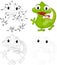 Cartoon iguana. Dot to dot game for kids