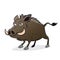 Cartoon illustration of an angry boar