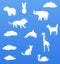 Cartoon illustration of Animal clouds shape