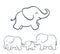 Cartoon illustration of baby elephant with family