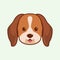 Cartoon illustration of beagle cute face. Vector illustration of beagle dog