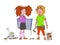 Cartoon illustration of boy and girl on white isolated background. Talented generation of developers. The image is ready for