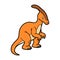 Cartoon illustration for children, dinosaur Parasaurolophus