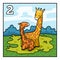 Cartoon illustration for children. Two giraffes