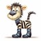 Cartoon Illustration Of A Content Zebra Wearing Boots