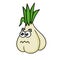 Cartoon illustration of cooking seasoning garlic character with cute eyes