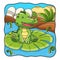 Cartoon illustration crocodile sitting