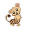 Cartoon illustration of a cute happy baby cheetah - isolated