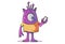 Cartoon Illustration Of Cute Professional Purple Monster.