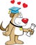 Cartoon illustration of a dog with a diploma