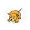 A cartoon illustration of a dog scared. Nice dog. Emoji Cartoon.