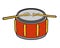 Cartoon illustration, Drum. Colorful musical instrument