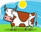 Cartoon illustration of farm cow