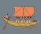 Cartoon illustration of first sailboat example