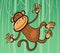 Cartoon illustration of funny monkey