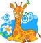 Cartoon illustration giraffe