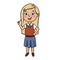 Cartoon illustration of a girl, a child. New idea. Simple flat style. Icon, portrait