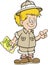 Cartoon illustration of an girl explorer