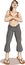 Cartoon illustration of a girl in a workout outfit