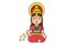 Cartoon Illustration Of Goddess Lakshmi