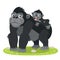 Cartoon Illustration Of A Gorilla Family