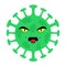 Cartoon Illustration of Green Corona Virus