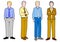 Cartoon illustration of group of Businessmen standing