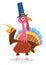 Cartoon illustration of a happy cute thanksgiving turkey character