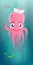 Cartoon illustration of a happy octopus