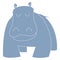 Cartoon Illustration of Hippo or Hippopotamus Funny Animal Character