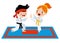 Cartoon Illustration Of A Kid Playing Karate