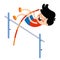 Cartoon Illustration Of A Kid Playing Pole Vault