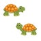 Cartoon illustration of land turtles.