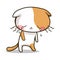 Cartoon illustration little cat crying poor