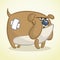Cartoon illustration of a lovely bulldog. Vector dog character
